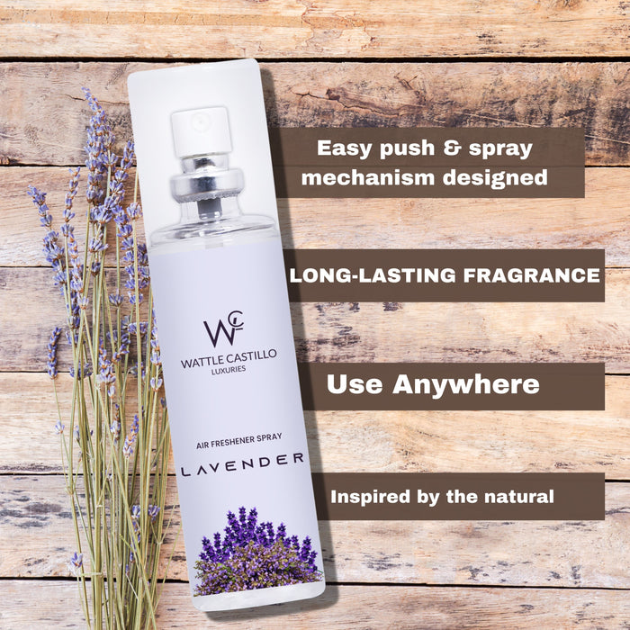 Wattle Castillo Levender Room Freshener Spray- Premium Air Freshener for Home & Office - Passion & Alive - Wattle Castillo