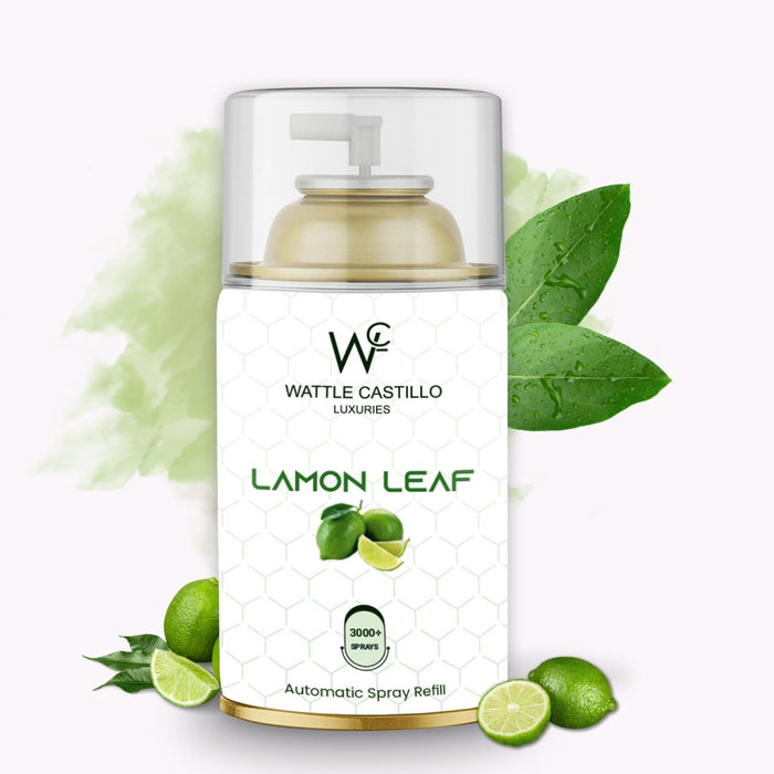 Air Freshener Dispenser Automatic Spray Machine + Lemon Leaf  Refill - 265ml 3000+ Sprays Guaranteed