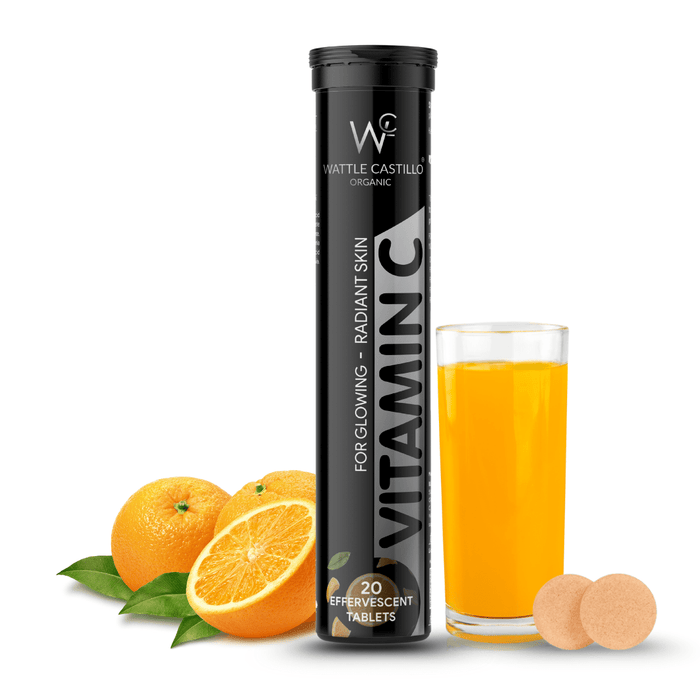 Wattle castillo Vitamin C Effervescent 1000mg – Sugar - Free, Immune Boost, Antioxidant Support, Fast - Acting Tablets, Refreshing for Healthy Skin, Hair & Nails Orange Flavor – 20 Count - Wattle Castillo