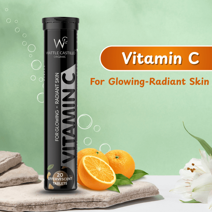 Wattle castillo Vitamin C Effervescent 1000mg – Sugar - Free, Immune Boost, Antioxidant Support, Fast - Acting Tablets, Refreshing for Healthy Skin, Hair & Nails Orange Flavor – 20 Count - Wattle Castillo