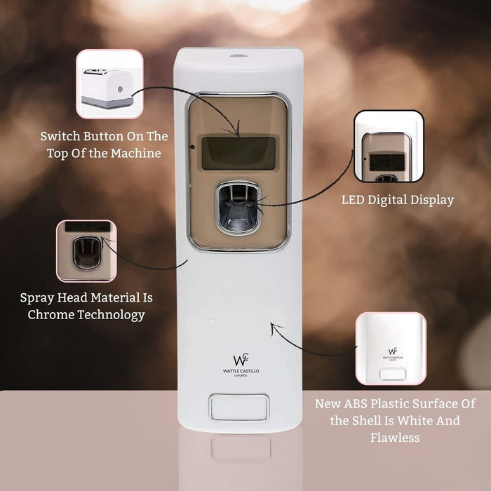 Automatic LCD Screen Display Air Freshener Dispenser And working duration can be set into any duration Fits mostly all 265ML Bottles (Lcd Machine-03) - Wattle Castillo