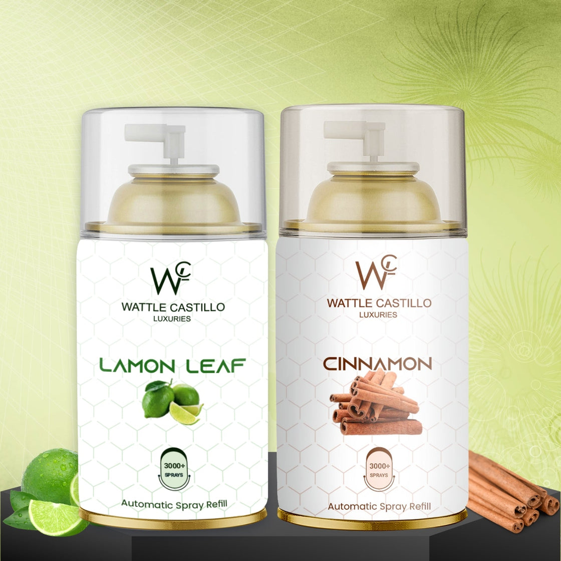 Cinnamon And Lamon Leaf Automatic Refill Room Fresheners Combo (265ml × 2) - Wattle Castillo
