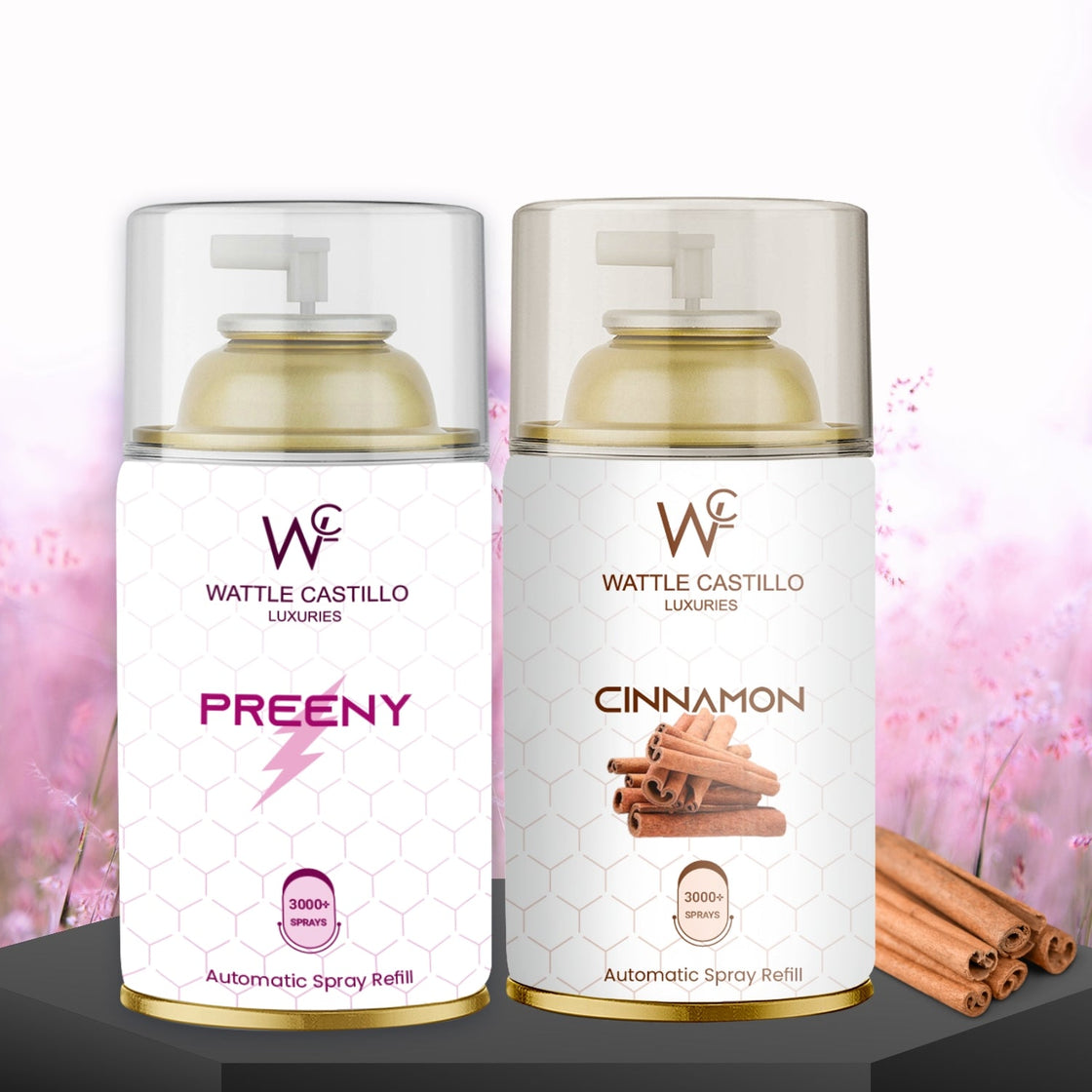 Cinnamon And Preeny Automatic Refill Room Fresheners Combo (265ml × 2) - Wattle Castillo