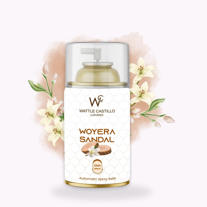 Cinnamon And Woyera Sandal Automatic Refill Room Fresheners Combo (265ml × 2) - Wattle Castillo