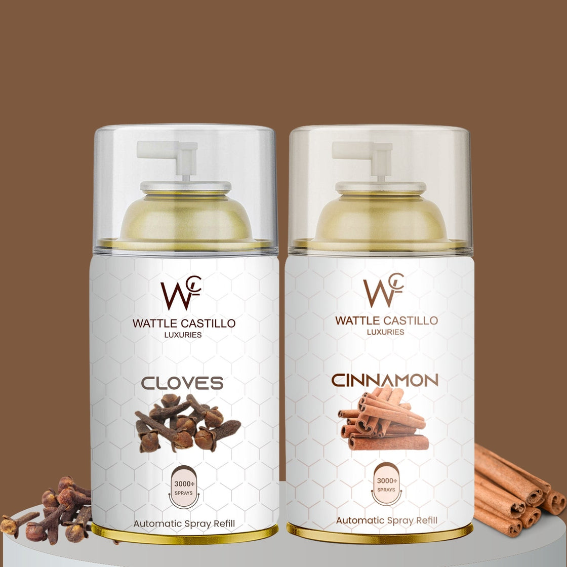 Cloves And Cinnamon Automatic Refill Room Fresheners Combo (265ml × 2) - Wattle Castillo