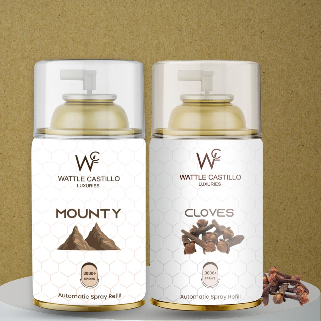 Cloves And Mounty Automatic Refill Room Fresheners Combo (265ml × 2) - Wattle Castillo