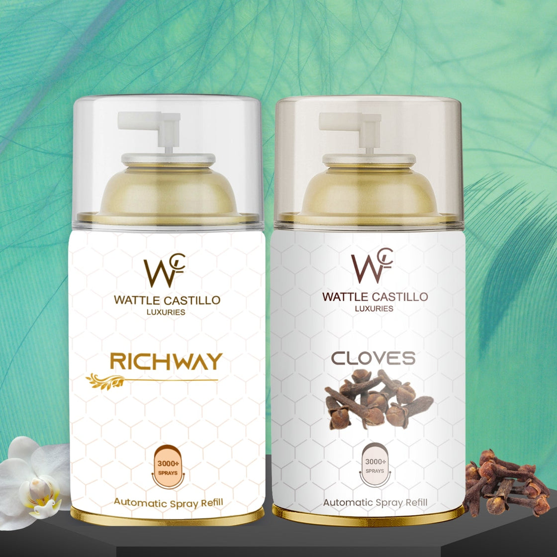Cloves And Rich Way Automatic Refill Room Fresheners Combo (265ml × 2) - Wattle Castillo