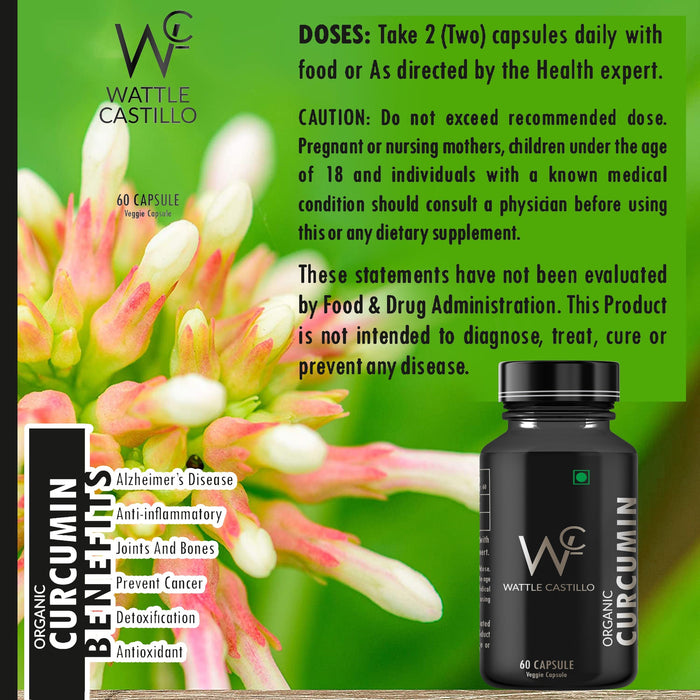 Crucumin Plant-Based Clinically-Studied Effectveness And Organic Turmeric Powder -500mg Supplement Capsule. - Wattle Castillo