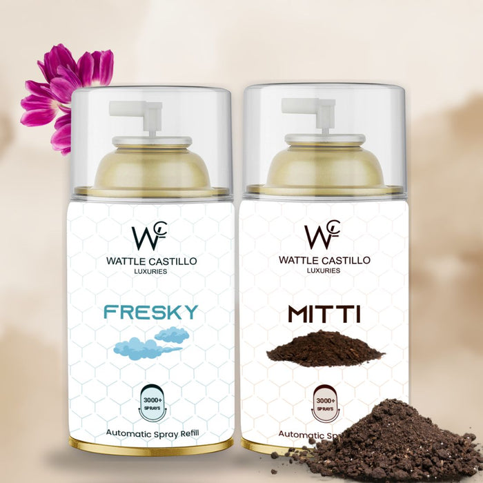 Freshsky And Mitti Automatic Refill Room Fresheners Combo (265ml × 2) - Wattle Castillo