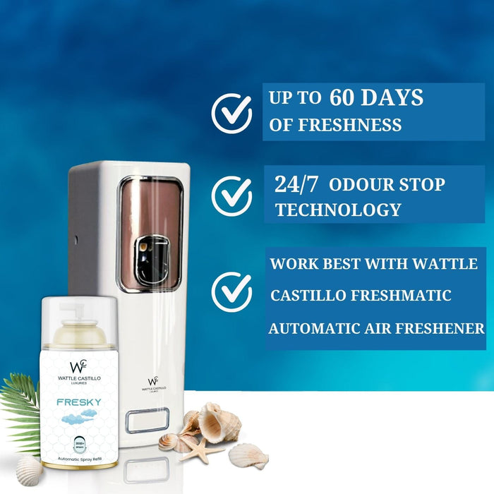 Fresky Automatic Room Fresheners Refill (2ml) & 3000+ Sprays Guaranteed Lasts up to 80 days - Wattle Castillo