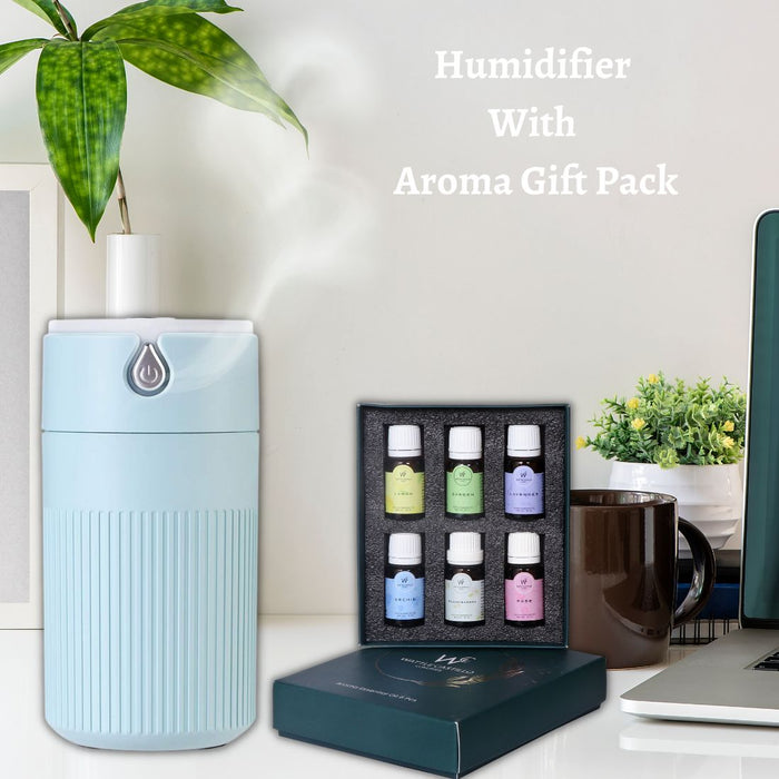 Humidifier And Aroma Essential Oil Gift Pack for room, With Cool Mist Humidifier with Led Night Light Colorful for Car, Office, humidifiers for Home,Bedroom - Wattle Castillo