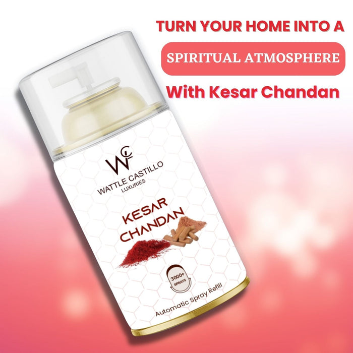 Kesar Chandan Automatic Room Fresheners Refill (265ml) & 3000+ Sprays Guaranteed Lasts up to 80 days - Wattle Castillo