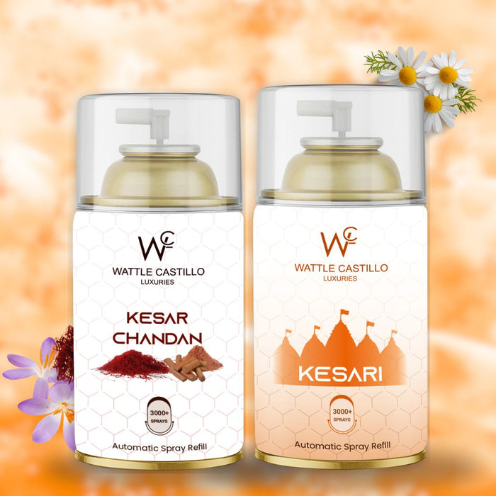 Kesari And Kesar Chandan Automatic Refill Room Fresheners Combo (265ml × 2) - Wattle Castillo