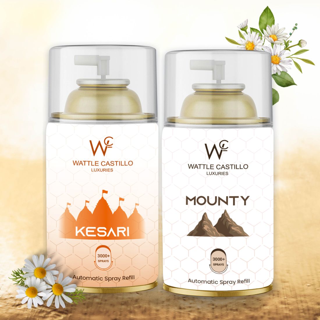 Kesari And Mounty Automatic Refill Room Fresheners Combo (265ml × 2) - Wattle Castillo
