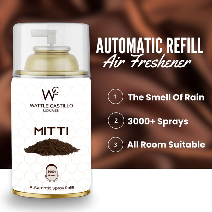 Lemon Leaf and Mitti Automatic Dispenser Refill Room Fresheners Combo (265ml × 2) - Wattle Castillo