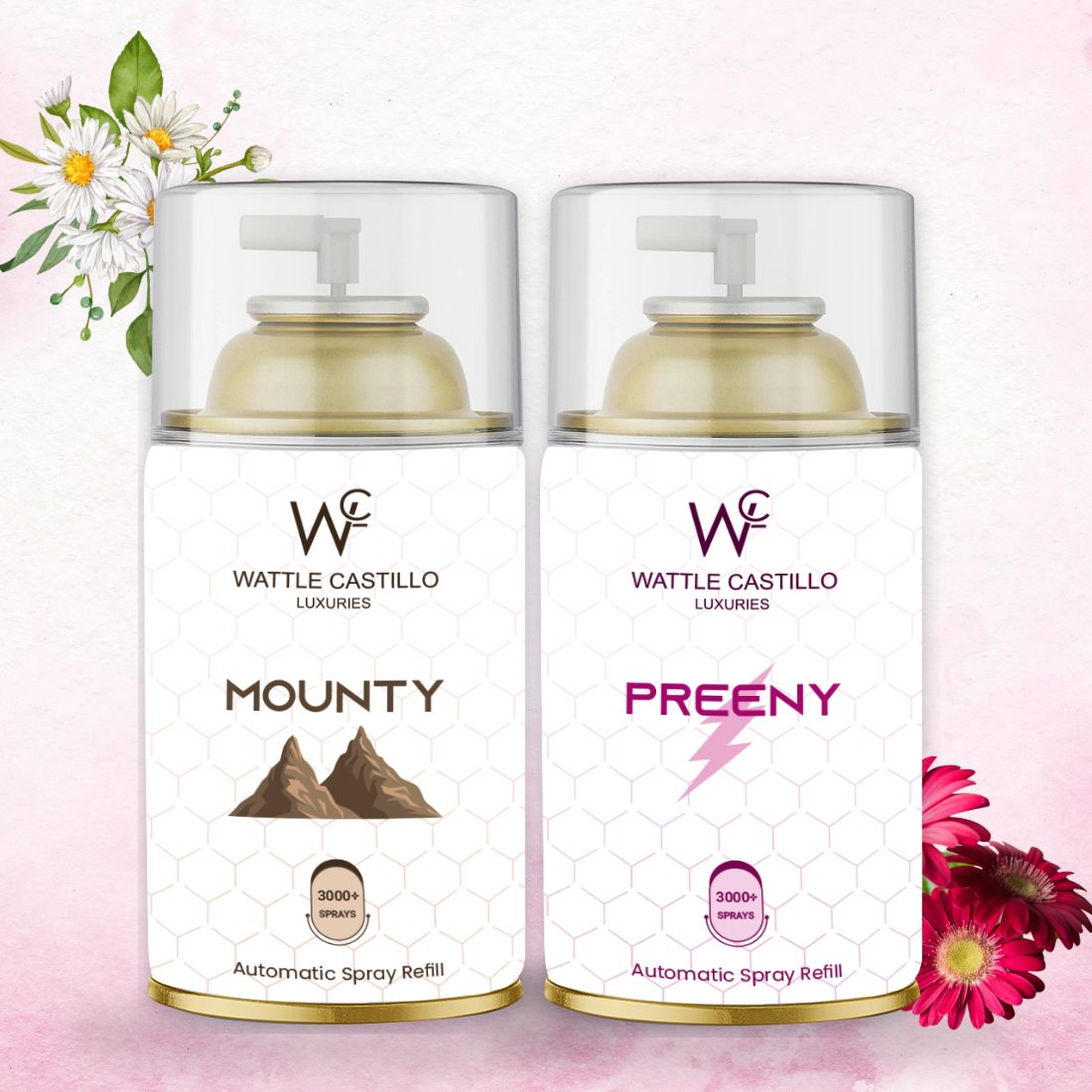 Mounty And Preeny Automatic Refill Room Fresheners Combo (265ml×2) - Wattle Castillo