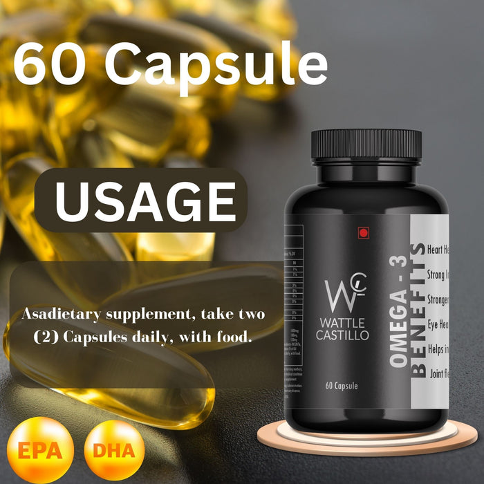 Omega-3 Fish Oil Capsule For Capsule For Men And Women, Capsule For Men And Women Levels -60 Capsule - Wattle Castillo