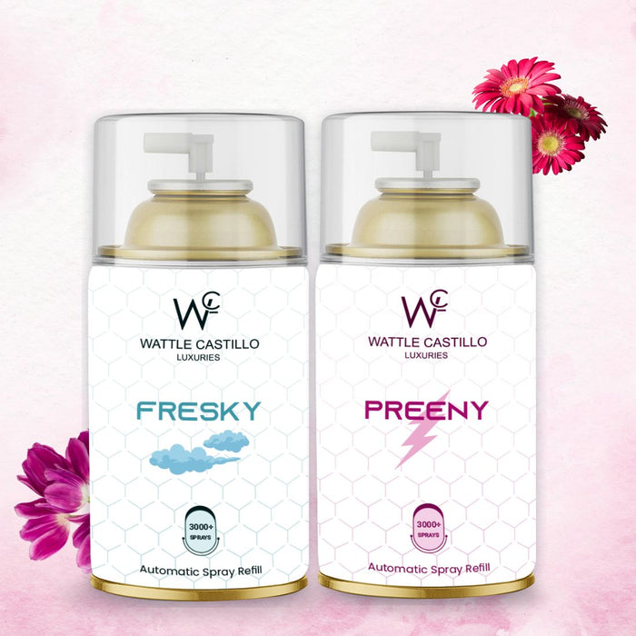 Preeny And Fresky Automatic Refill Room Fresheners Combo (265ml× 2) - Wattle Castillo