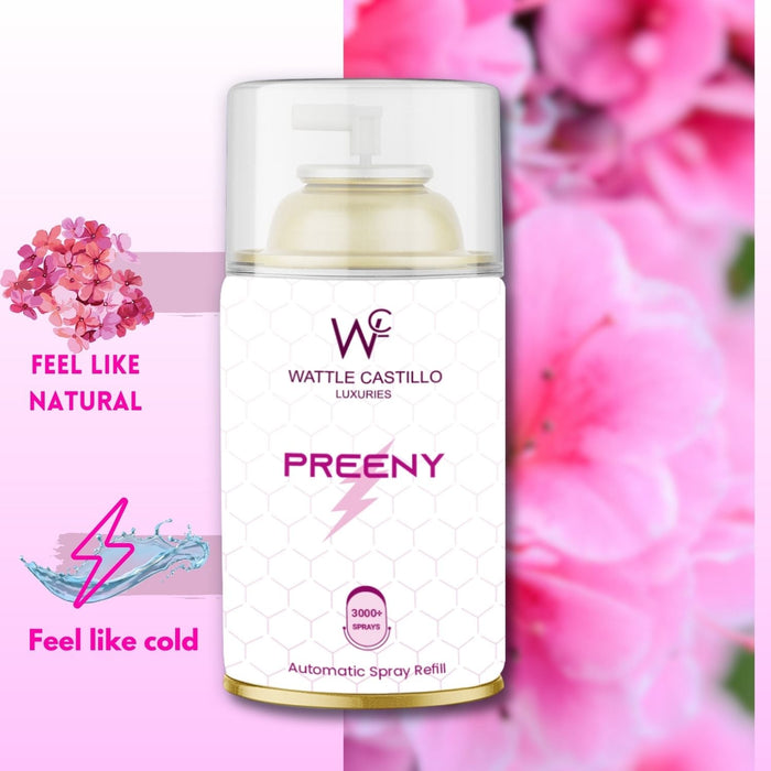 Preeny Automatic Room Fresheners Refill (265ml) & 3000+ Sprays Guaranteed Lasts up to 80 days - Wattle Castillo