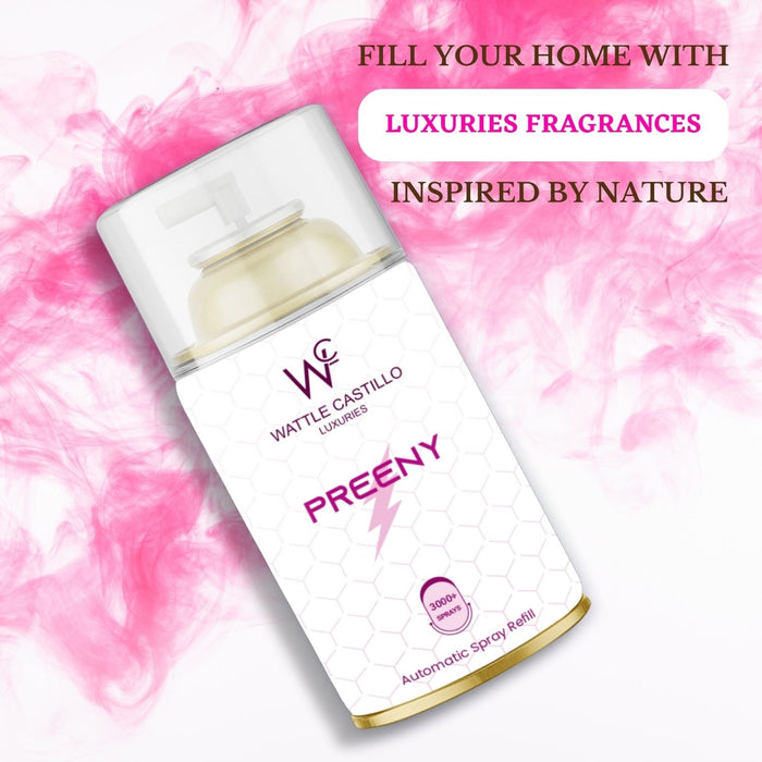 Preeny Automatic Room Fresheners Refill (265ml) & 3000+ Sprays Guaranteed Lasts up to 80 days - Wattle Castillo