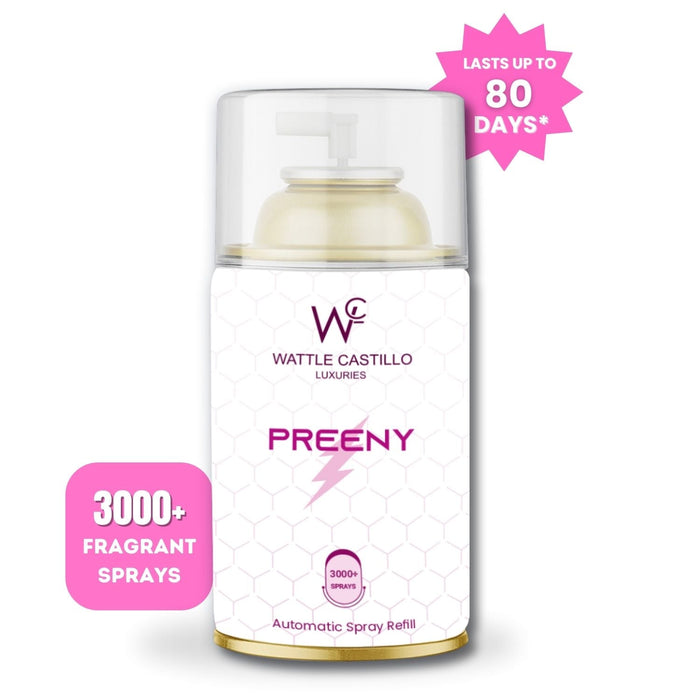 Preeny Automatic Room Fresheners Refill (265ml) & 3000+ Sprays Guaranteed Lasts up to 80 days - Wattle Castillo