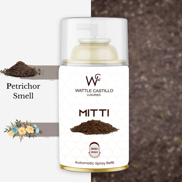 Rainy Mitti Automatic Room Fresheners Refill (265ml) & 3000+ Sprays Guaranteed Lasts up to 80 days - Wattle Castillo