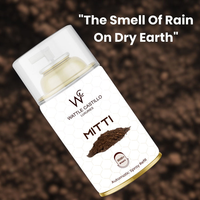 Rainy Mitti Automatic Room Fresheners Refill (265ml) & 3000+ Sprays Guaranteed Lasts up to 80 days - Wattle Castillo