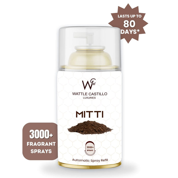 Rainy Mitti Automatic Room Fresheners Refill (265ml) & 3000+ Sprays Guaranteed Lasts up to 80 days - Wattle Castillo