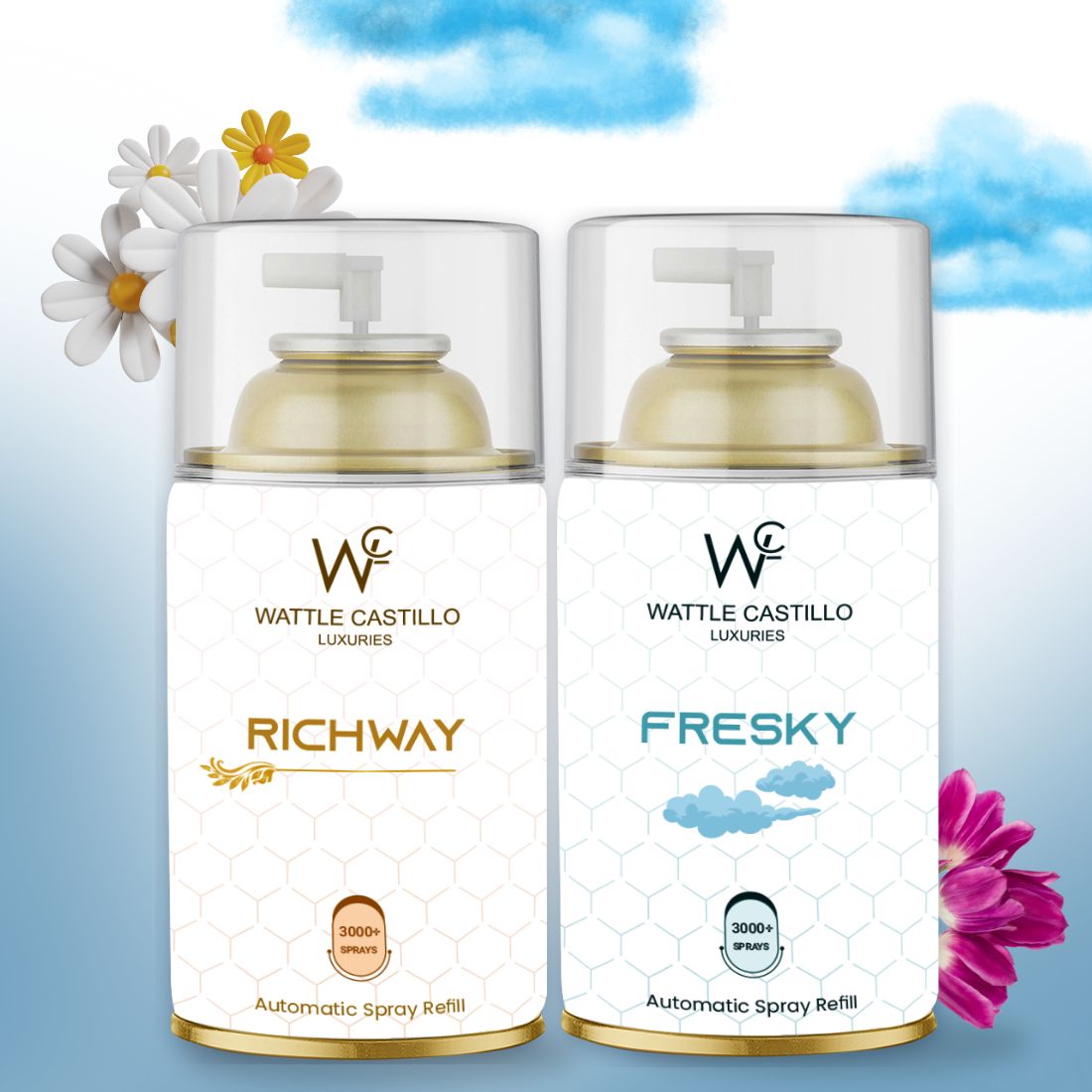 Richway And Fresky Automatic Refill Room Fresheners Combo (265ml×2) - Wattle Castillo