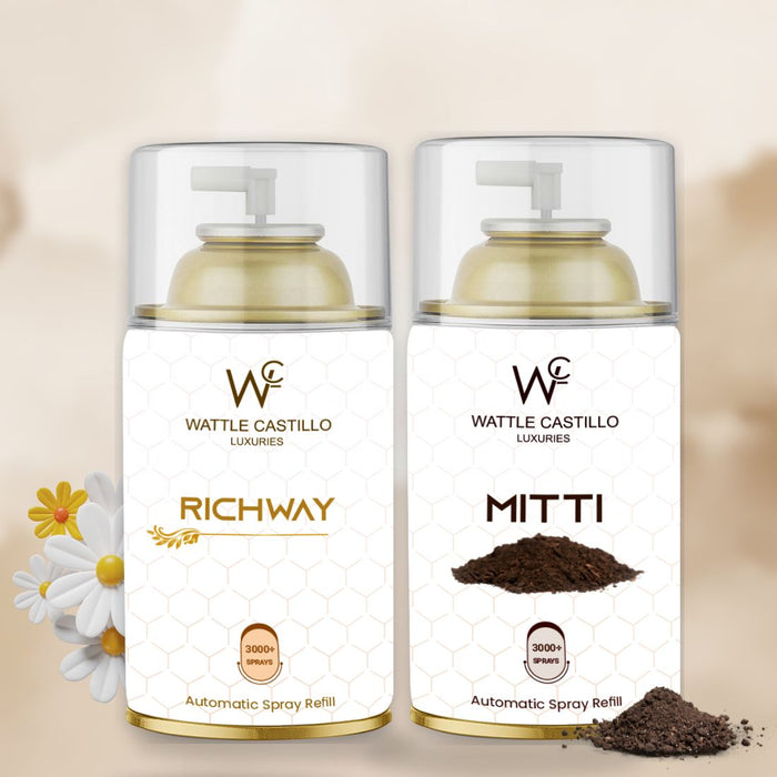 Richway And Mitti Automatic Dispenser Refill Room Fresheners Combo (265ml×2) - Wattle Castillo