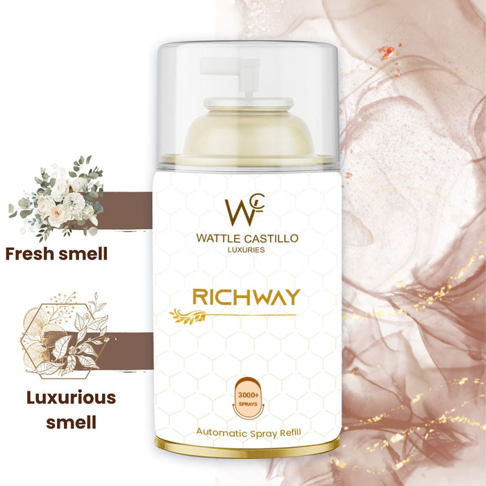 Richway Automatic Room Fresheners Refill (265ml) & 3000+ Sprays Guaranteed Lasts up to 80 days - Wattle Castillo