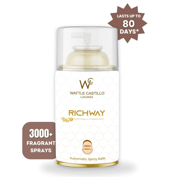 Richway Automatic Room Fresheners Refill (265ml) & 3000+ Sprays Guaranteed Lasts up to 80 days - Wattle Castillo