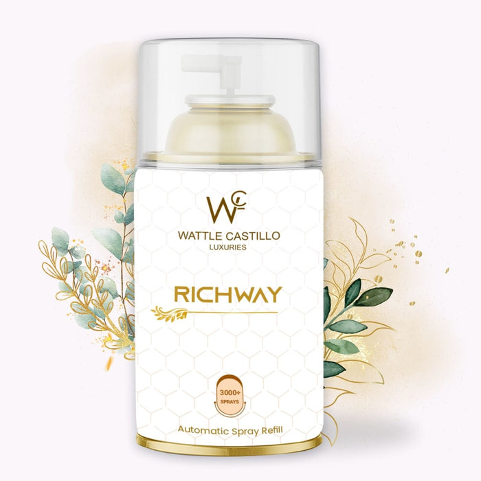 Richway Automatic Room Fresheners Refill (265ml) & 3000+ Sprays Guaranteed Lasts up to 80 days - Wattle Castillo