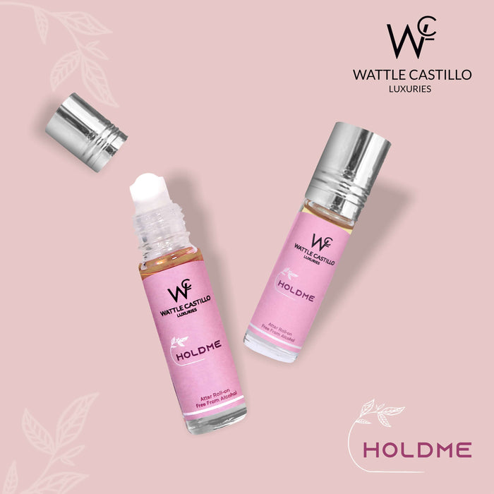 Wattle Castillo Holdme And Oud Premium Luxury 100% Non Alcoholic Long Lasting Roll On Attar Combo Perfume For Unisex - Wattle Castillo