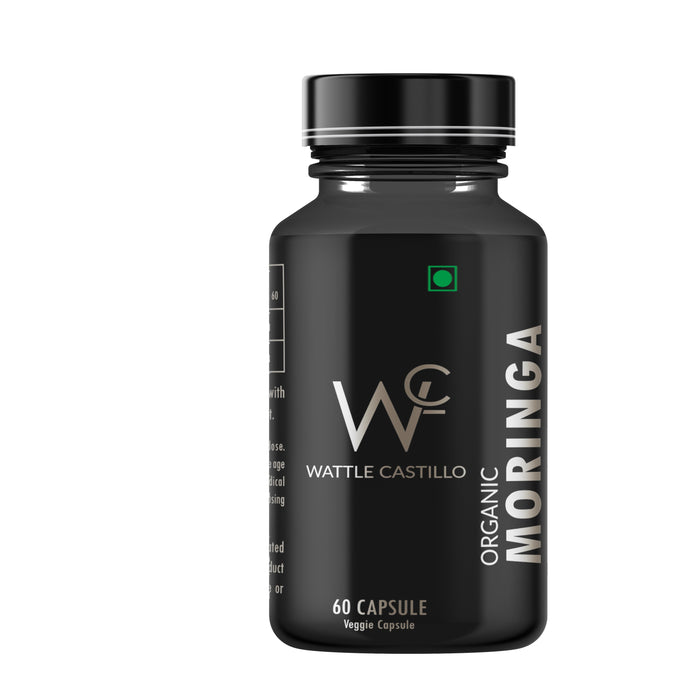 Wattle Castillo Moringa Capsules | 100% Pure & Forest-Grown Supplement | A Natural Multivitamin | Boosts Immunity & Metabolism | Promotes Healthy Heart & Brain | Manage Diabetes & Cholesterol- 60 Veg Caps - Wattle Castillo