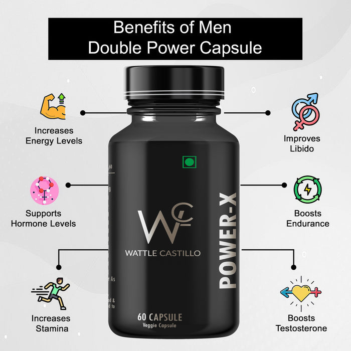 Wattle Castillo Power X For Men | Helps Strength & Power, No Side Effects, Benefit Vigour & Health - Wattle Castillo