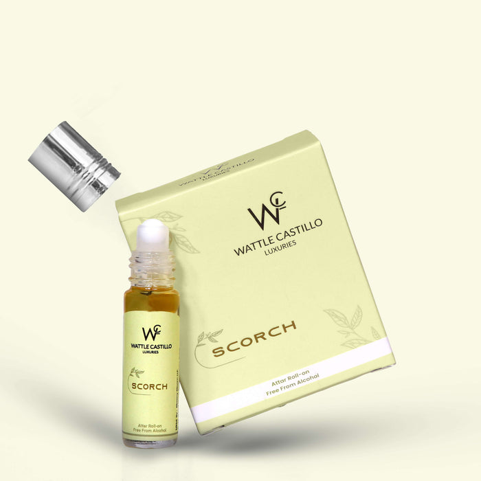 Wattle Castillo Scorch And Swage Premium Luxury 100% Non Alcoholic Long Lasting Roll On Attar Combo Perfume For Unisex - Wattle Castillo