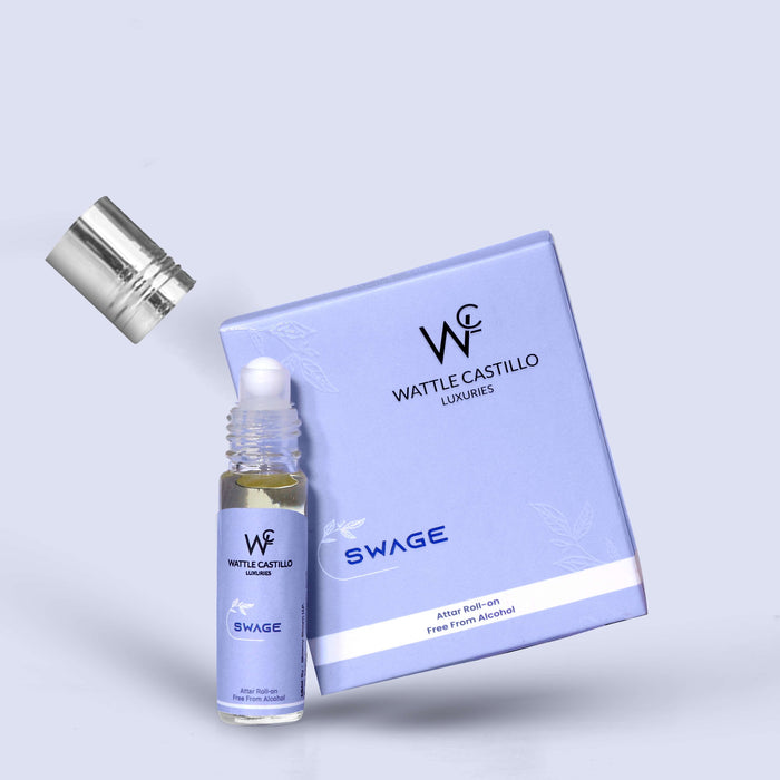 Wattle Castillo Swage And Oud Premium Luxury 100% Non Alcoholic Long Lasting Roll On Attar Combo Perfume For Unisex - Wattle Castillo